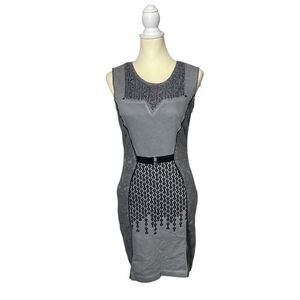 Angels Never Die Gray Sleeveless Patterned Shift Mini Dress Women's Size 2